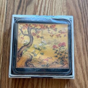 Pimpernel Elegant White and Navy Coasters